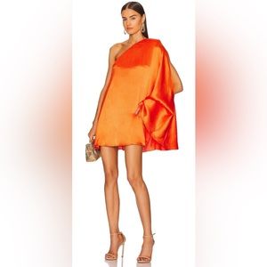 Michael Costello x REVOLVE Orange Barbara Mini One Sleeve Dress